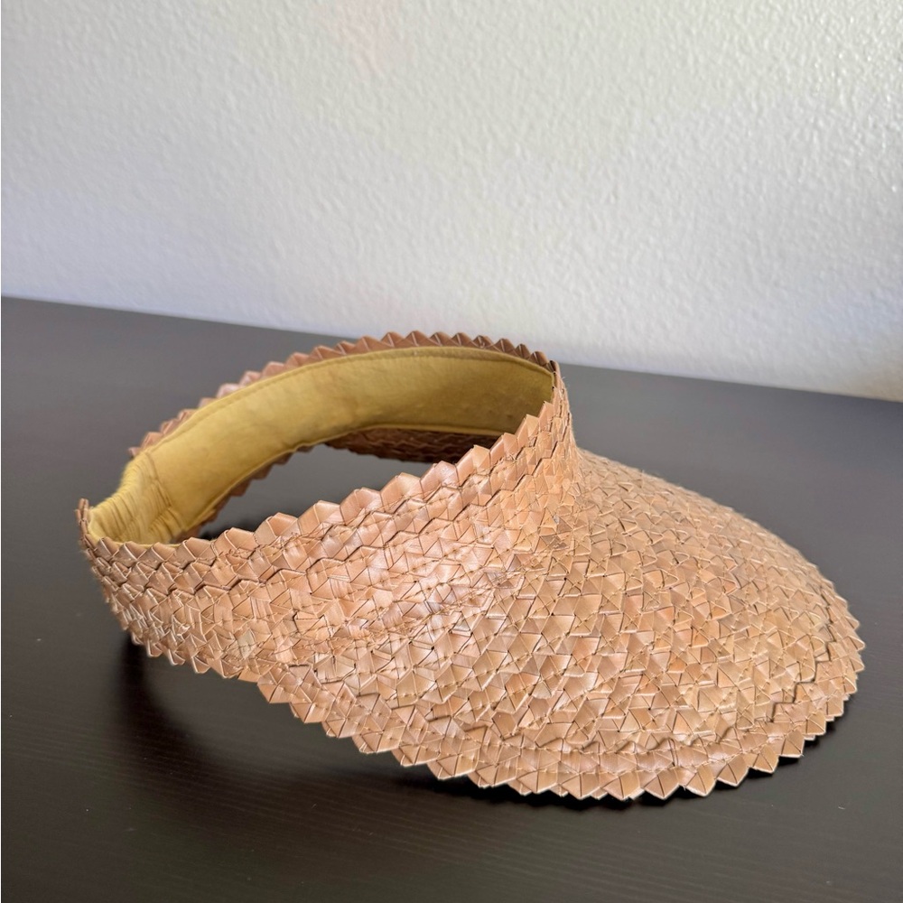 Woven Tan Visor Hat